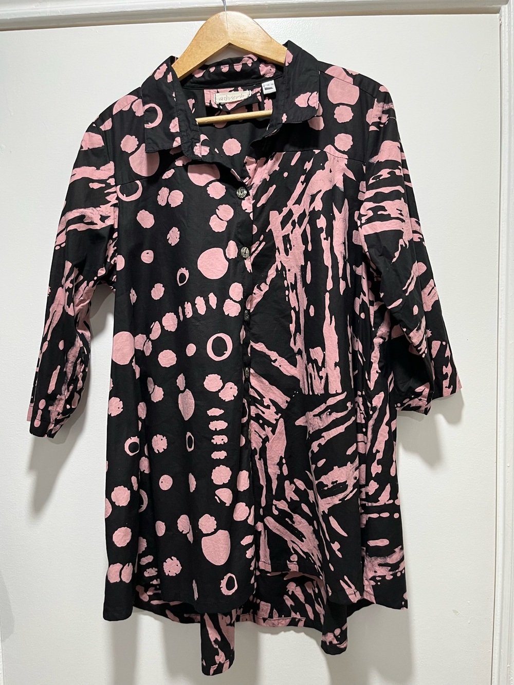 Adverb Medium Maximalist Contemporary Cotton Wearable Art Statement Shacket EUC